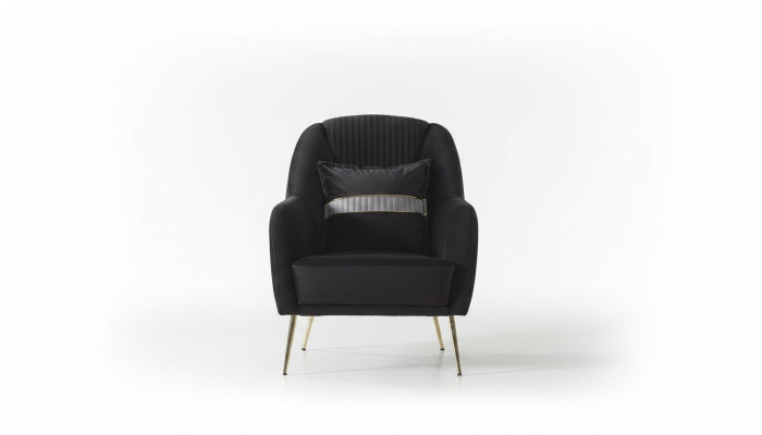 Elegante poltrona divano set di divani neri Relax 2 pezzi mobili da soggiorno.