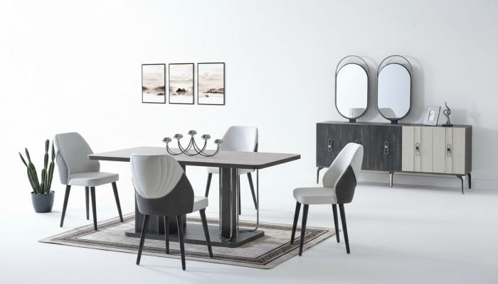 Set da sala da pranzo di lusso, tavolo da pranzo 6 sedie credenza gruppi da pranzo gruppo da pranzo 8 pezzi