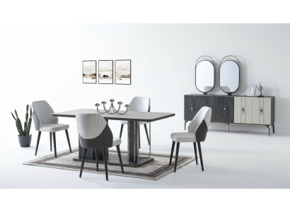 Set da sala da pranzo di lusso, tavolo da pranzo 6 sedie credenza gruppi da pranzo gruppo da pranzo 8 pezzi