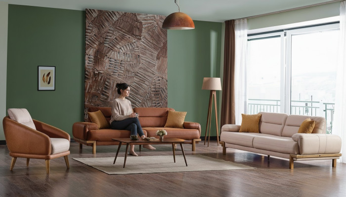 Set di divani 3+3+1 posti in velluto di lusso Sofà Set Moderno a 3 pezzi