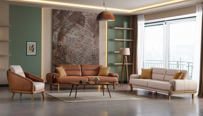 Set di divani 3+3+1 posti in velluto di lusso Sofà Set Moderno a 3 pezzi