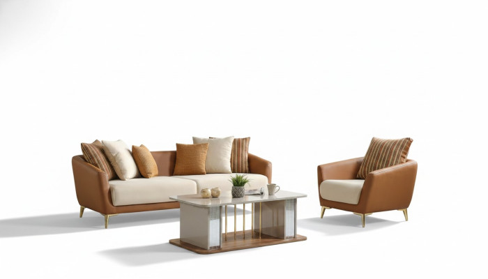 Set di divani di lusso per il soggiorno Set di divani per il soggiorno Divano 3+1+Tavolino Moderno Nuovo