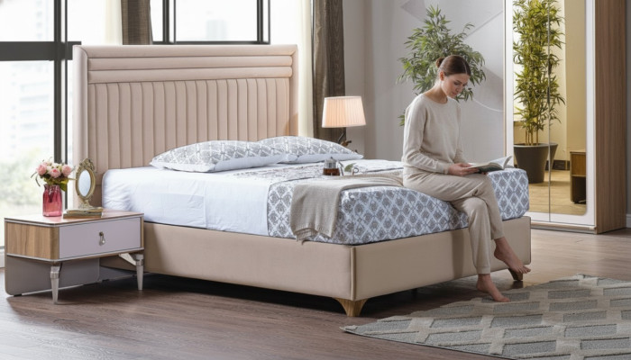 Set moderno per camera da letto letto + 2 comodini Design Mobili 3 pezzi. Nuovo UE