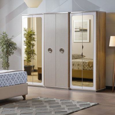Armadio moderno in legno per camera da letto, nuovo.