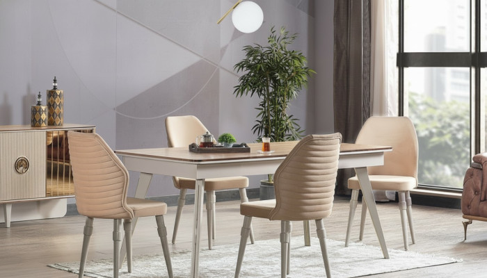 Designer completo 6 sedie + tavolo da pranzo set sala da pranzo set design nuovo