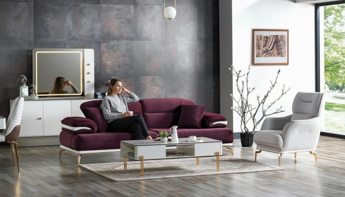 Divano 3 posti + 1 poltrona moderna set poltrone relax.