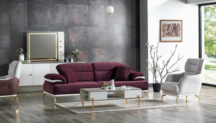 Divano 3 posti + 1 poltrona moderna set poltrone relax.