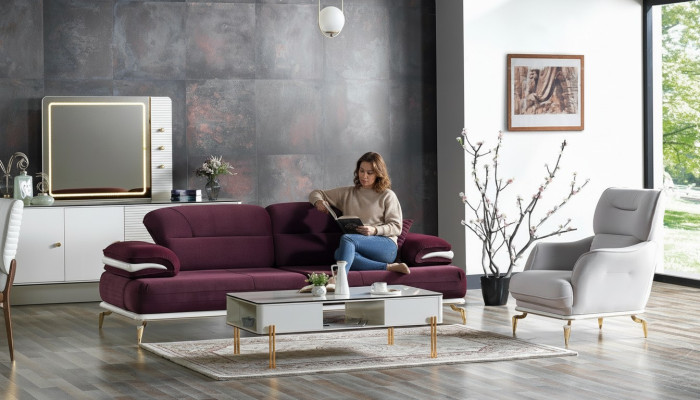 Set di divani di lusso Set di divani per il soggiorno Set di divani 3+1+Tavolino da caffè Moderno