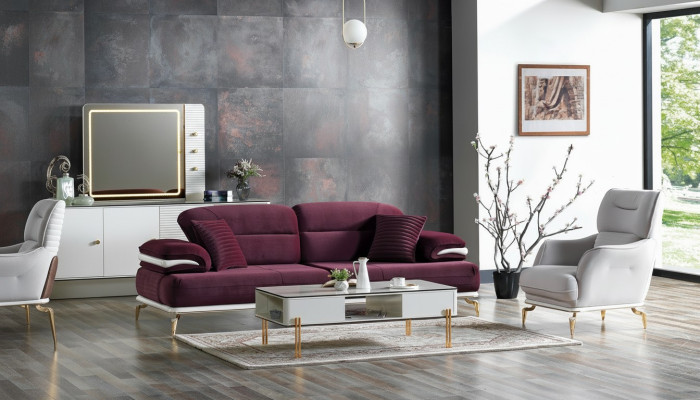 Set di divani di lusso Set di divani per il soggiorno Set di divani 3+1+Tavolino da caffè Moderno