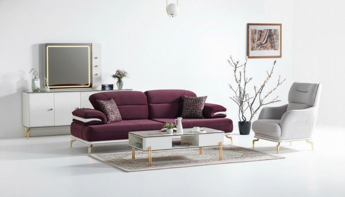 Set di divani di lusso Set di divani per il soggiorno Set di divani 3+1+Tavolino da caffè Moderno