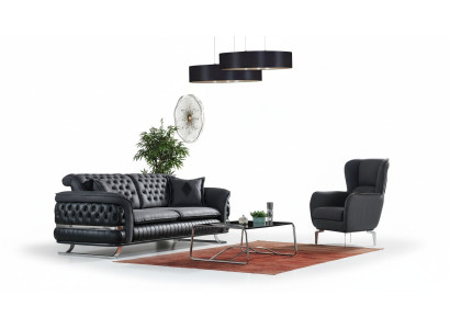 Divano 3 posti + poltrona Chesterfield, set di mobili per il relax, nuovo.