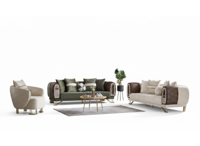 Set di divani design 3+3+1 posti Poltrona Nuova Salotto Set