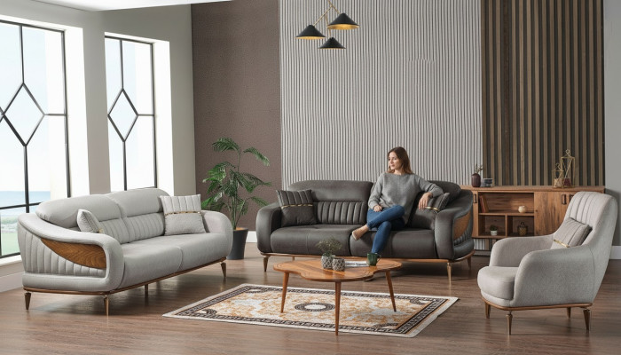 Divano moderno 3 + 3 + 1 posti relax, poltrona moderna stile 3 pezzi lusso soggiorno nuovo