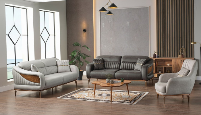 Divano moderno 3 + 3 + 1 posti relax, poltrona moderna stile 3 pezzi lusso soggiorno nuovo