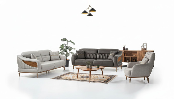 Divano moderno 3 + 3 + 1 posti relax, poltrona moderna stile 3 pezzi lusso soggiorno nuovo