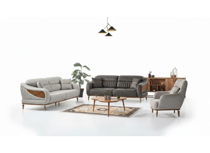 Divano moderno 3 + 3 + 1 posti relax, poltrona moderna stile 3 pezzi lusso soggiorno nuovo