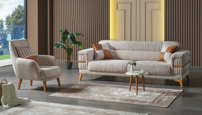Divano 3 posti + 1 poltrona moderna, sedia relax moderna stile lusso 2 pezzi soggiorno.