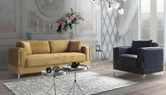 Divano 3 posti + 1 poltrona moderna Relax Poltrona moderna Stile 2 pezzi di lusso Nuovo Salotto Nuovo