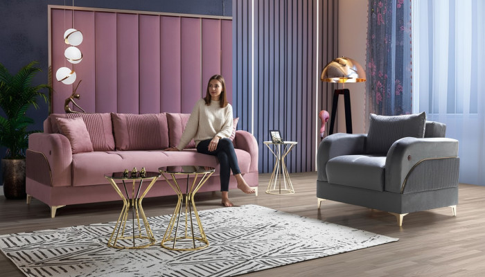 Divano moderno 3+1 posti con poltrona relax stile 2 pezzi mobili da soggiorno di lusso