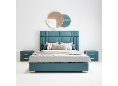 Letto matrimoniale in pelle sintetica di design per camera da letto di lusso dell'hotel splendidi mobili imbottiti di design