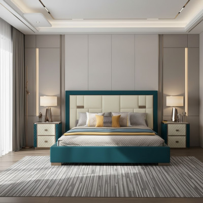 Letto di lusso imbottito per camera da letto design 180x200cm Nuovi letti matrimoniali dell'hotel