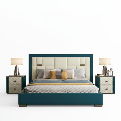 Letto di lusso imbottito per camera da letto design 180x200cm Nuovi letti matrimoniali dell'hotel