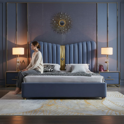 Letto Imbottito Design Di Lusso In Legno Letti Matrimoniali Camera Da Letto Mobili Per Hotel Nuovi