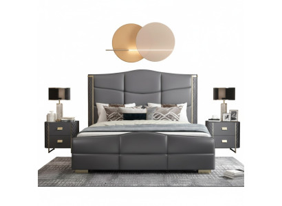 Letto doppio di design Moderno hotel di lusso Mobili per la camera da letto Cornice del letto