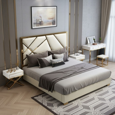 Letto Imbottito Design di lusso Doppio Letto da hotel Camera da letto 180x200cm