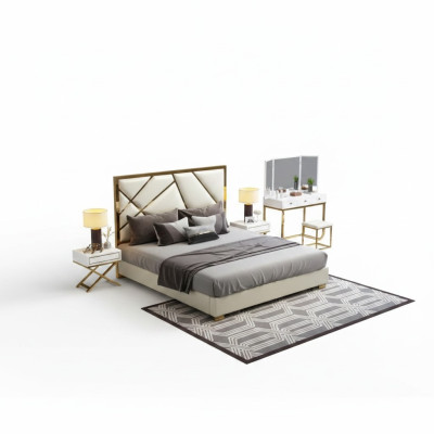 Letto Imbottito Design di lusso Doppio Letto da hotel Camera da letto 180x200cm