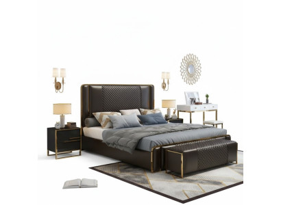 Letto Letto matrimoniale Letti Mobili Arredamento Camera da letto Lusso Design