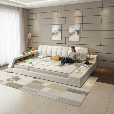 Design Letto Hotel Doppio Scaffale a Parete 180x200 Letto Multifunzionale di Lusso