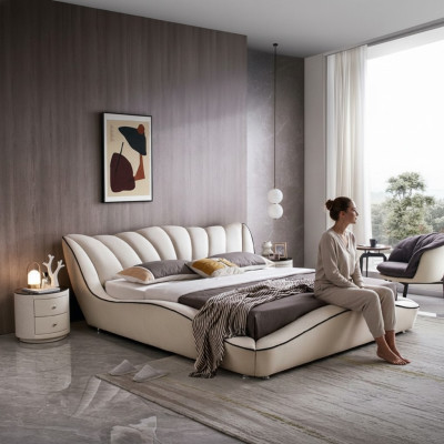 Design letto moderno di lusso per coppia per camere da letto di hotel moderno.