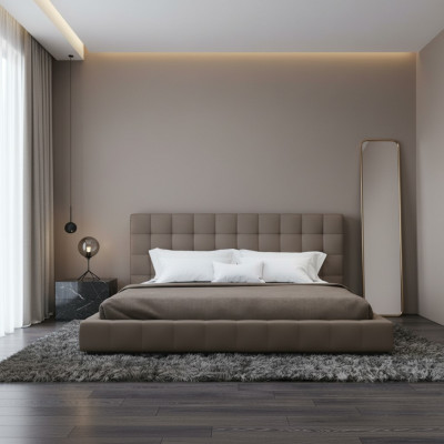 Struttura moderna letto di lusso camera da letto hotel design grigio matrimoniale
