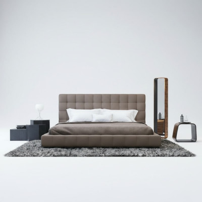 Struttura moderna letto di lusso camera da letto hotel design grigio matrimoniale