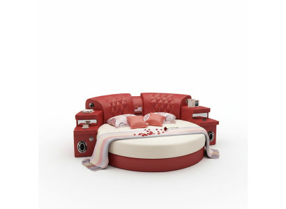 Letto rotondo Letti rotondi Hotel multifunzione Imbottito a LED Nuovo