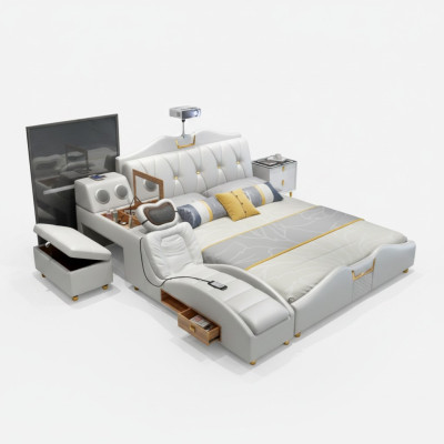 Letto multifunzionale di design di lusso Letto doppio scaffale 180x200 cm nuovo