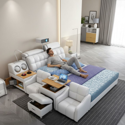 Multifunzionale letti Box di lusso Design in pelle Letti Hotel Matrimoniali Nuovi