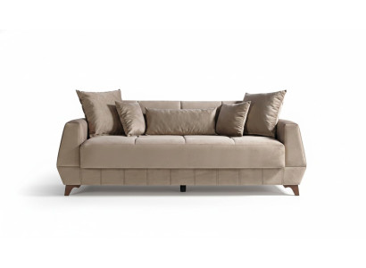 Divano design tre posti beige in tessuto, divano mobili tessili 3 posti divani.