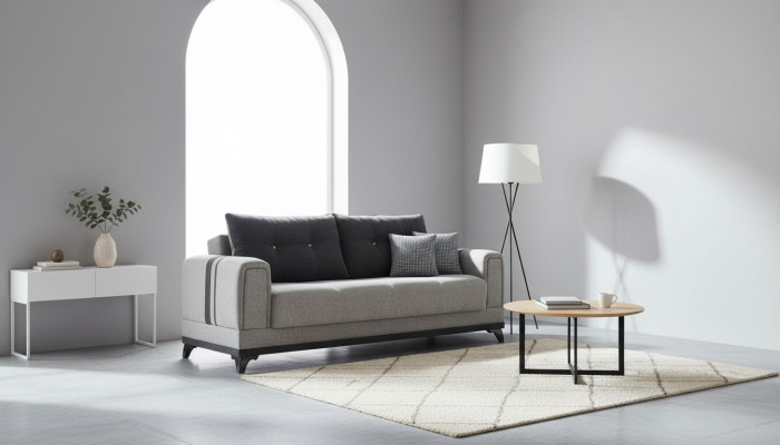 Soggiorno Divano di lusso a 3 posti divani relax moderni grigio relax a 3 posti divani