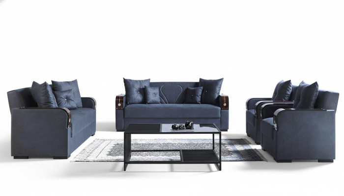 Set da divano di lusso completo per il soggiorno moderno composto da divano e poltrone relax 3+2+1+1.