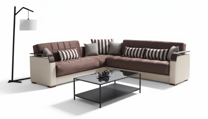 Divano ad angolo, soggiorno in beige, divano a L, salotto, divani d'angolo di lusso 315 x 245.