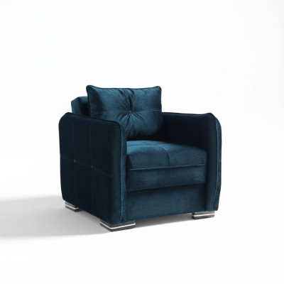 Design poltrona di lusso poltrona relax tessuto colore blu poltrona club lounge moderna