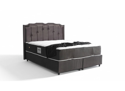 Design Letti di lusso in materiale marrone 160x200 con imbottitura per la camera da letto.