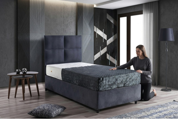 Design letto Letti lusso Tessuto Imbottito Camera da letto Mobili 90x190 Moderno