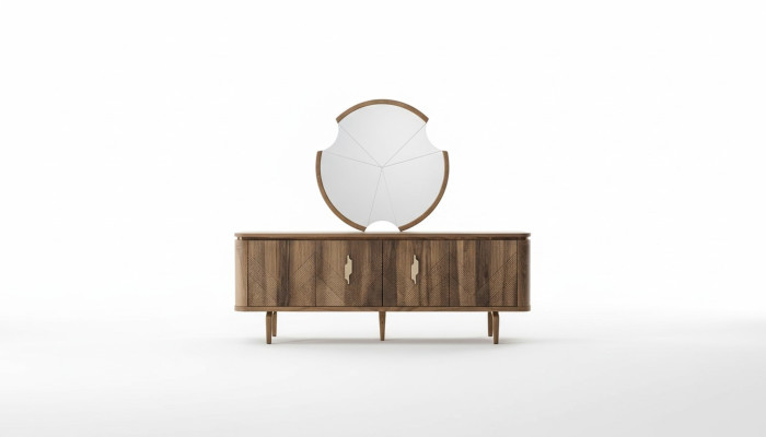 Tavolo da pranzo + 6 sedie + credenza + specchio Set da pranzo gruppo tavolo