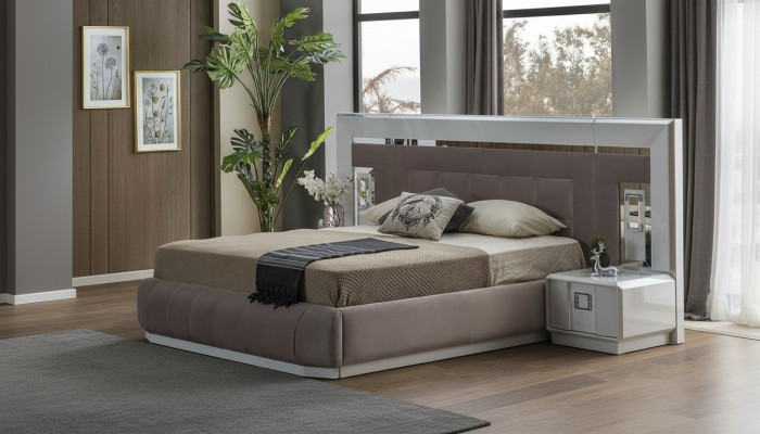 Set da camera da letto di lusso Completo di letto 2 comodini Moderni Mobili 3 pezzi Nuovo
