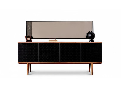 Mobile portaoggetti di lusso con specchio, design moderno, cassettiere in legno, arredamento