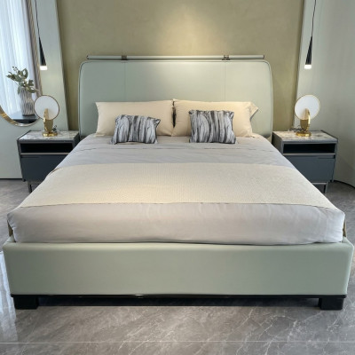 Set di lussuose camere da letto moderno con letto matrimoniale e 2 comodini design 3 pezzi completo