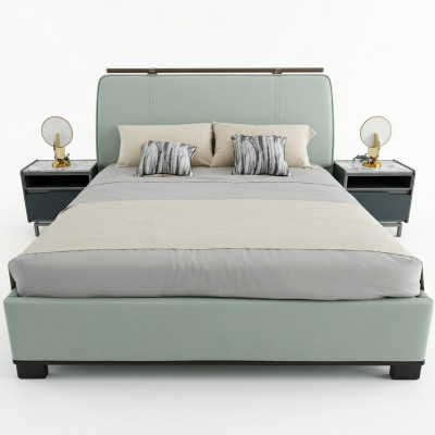 Set di lussuose camere da letto moderno con letto matrimoniale e 2 comodini design 3 pezzi completo